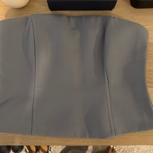 Steel Blue Strapless Bodice Top